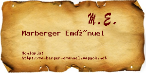 Marberger Emánuel névjegykártya